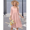 Zeagoo Summer Dresses for Women 2026 3/4 Sleeve Women’s Dress Casual Midi Tshirt Dresses with Pockets Semi-Formal Sundress(Pink Jh1)