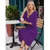 Zeagoo Summer Dresses for Women 2026 3/4 Sleeve Women’s Dress Casual Midi Tshirt Dresses with Pockets Semi-Formal Sundress(Solid Purple)