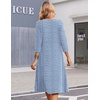 Zeagoo Summer Dresses for Women 2026 3/4 Sleeve Women’s Dress Casual Midi Tshirt Dresses with Pockets Semi-Formal Sundress(Stripe Tz273)