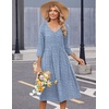 Zeagoo Summer Dresses for Women 2026 3/4 Sleeve Women’s Dress Casual Midi Tshirt Dresses with Pockets Semi-Formal Sundress(Stripe Tz273)