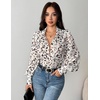 Zeagoo Women Button Down Shirts Lantern Long Sleeve Tops Business Casual Chiffon Blouses Trendy Work Clothes(An443-apricot)