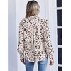 Zeagoo Women Button Down Shirts Lantern Long Sleeve Tops Business Casual Chiffon Blouses Trendy Work Clothes(An443-apricot)