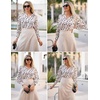 Zeagoo Women Button Down Shirts Lantern Long Sleeve Tops Business Casual Chiffon Blouses Trendy Work Clothes(An443-apricot)