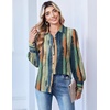 Zeagoo Women Button Down Shirts Lantern Long Sleeve Tops Business Casual Chiffon Blouses Trendy Work Clothes(Cx289-multicolored)
