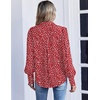 Zeagoo Women Button Down Shirts Lantern Long Sleeve Tops Business Casual Chiffon Blouses Trendy Work Clothes(Jh590-red)