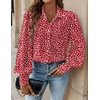 Zeagoo Women Button Down Shirts Lantern Long Sleeve Tops Business Casual Chiffon Blouses Trendy Work Clothes(Jh590-red)