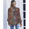 Zeagoo Women Button Down Shirts Lantern Long Sleeve Tops Business Casual Chiffon Blouses Trendy Work Clothes(Mz721-multicolored)