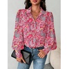 Zeagoo Women Button Down Shirts Lantern Long Sleeve Tops Business Casual Chiffon Blouses Trendy Work Clothes(Mz750-boho)