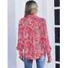 Zeagoo Women Button Down Shirts Lantern Long Sleeve Tops Business Casual Chiffon Blouses Trendy Work Clothes(Mz750-boho)