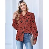 Zeagoo Women Button Down Shirts Lantern Long Sleeve Tops Business Casual Chiffon Blouses Trendy Work Clothes(Sf290-pattern)