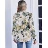 Zeagoo Women Button Down Shirts Lantern Long Sleeve Tops Business Casual Chiffon Blouses Trendy Work Clothes(Sp99-green Leaves)