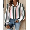 Zeagoo Women Button Down Shirts Lantern Long Sleeve Tops Business Casual Chiffon Blouses Trendy Work Clothes(Tz264-stripe)