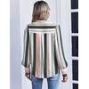 Zeagoo Women Button Down Shirts Lantern Long Sleeve Tops Business Casual Chiffon Blouses Trendy Work Clothes(Tz264-stripe)