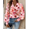Zeagoo Women Button Down Shirts Lantern Long Sleeve Tops Business Casual Chiffon Blouses Trendy Work Clothes(Wf97-pink)
