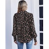 Zeagoo Women Button Down Shirts Lantern Long Sleeve Tops Business Casual Chiffon Blouses Trendy Work Clothes(Xh532-black)