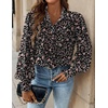 Zeagoo Women Button Down Shirts Lantern Long Sleeve Tops Business Casual Chiffon Blouses Trendy Work Clothes(Xh532-black)