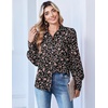 Zeagoo Women Button Down Shirts Lantern Long Sleeve Tops Business Casual Chiffon Blouses Trendy Work Clothes(Xh532-black)