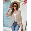 Zeagoo Women’s 2026 Summer 3/4 Sleeve Lightweight Cardigans Open Front Draped Ruffles Kimono Coverups(Apricot)