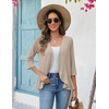 Zeagoo Women’s 2026 Summer 3/4 Sleeve Lightweight Cardigans Open Front Draped Ruffles Kimono Coverups(Apricot)