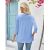 Zeagoo Women’s 2026 Summer 3/4 Sleeve Lightweight Cardigans Open Front Draped Ruffles Kimono Coverups(Light Blue)