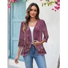 Zeagoo Women’s 2026 Summer 3/4 Sleeve Lightweight Cardigans Open Front Draped Ruffles Kimono Coverups(Mz841)