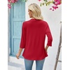 Zeagoo Women’s 2026 Summer 3/4 Sleeve Lightweight Cardigans Open Front Draped Ruffles Kimono Coverups(Red)