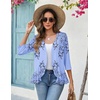 Zeagoo Women’s 2026 Summer 3/4 Sleeve Lightweight Cardigans Open Front Draped Ruffles Kimono Coverups(Sf166)