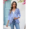 Zeagoo Women’s 2026 Summer 3/4 Sleeve Lightweight Cardigans Open Front Draped Ruffles Kimono Coverups(Sf166)