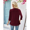Zeagoo Women’s 2026 Summer 3/4 Sleeve Lightweight Cardigans Open Front Draped Ruffles Kimono Coverups(Wine Red)