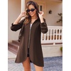 Zeagoo Women’s Fall Jacket 2026 Zip Up Hoodies Long Sleeve Long Tunic Sweatshirts Oversized Fleece Casual Coat with Pocket(A_fleece Fabric_brown)