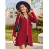 Zeagoo Women’s Fall Jacket 2026 Zip Up Hoodies Long Sleeve Long Tunic Sweatshirts Oversized Fleece Casual Coat with Pocket(A_fleece Fabric_red)