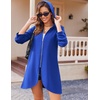 Zeagoo Women’s Fall Jacket 2026 Zip Up Hoodies Long Sleeve Long Tunic Sweatshirts Oversized Fleece Casual Coat with Pocket(A_fleece Fabric_snorkel Blue)