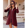 Zeagoo Women’s Fall Jacket 2026 Zip Up Hoodies Long Sleeve Long Tunic Sweatshirts Oversized Fleece Casual Coat with Pocket(A_fleece Fabric_wine Red)