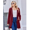 Zeagoo Women’s Fall Jacket 2026 Zip Up Hoodies Long Sleeve Long Tunic Sweatshirts Oversized Fleece Casual Coat with Pocket(A_fleece Fabric_wine Red)