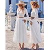 Zeagoo Womens Maxi Skirt Chiffon Elastic High Waist Pockets Pleated A-Line Flowy Skirts(01-white)