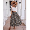 Zeagoo Womens Maxi Skirt Chiffon Elastic High Waist Pockets Pleated A-Line Flowy Skirts(03-xh566)