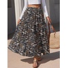 Zeagoo Womens Maxi Skirt Chiffon Elastic High Waist Pockets Pleated A-Line Flowy Skirts(03-xh566)