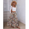 Zeagoo Womens Maxi Skirt Chiffon Elastic High Waist Pockets Pleated A-Line Flowy Skirts(04-wf66)