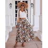 Zeagoo Womens Maxi Skirt Chiffon Elastic High Waist Pockets Pleated A-Line Flowy Skirts(04-wf66)