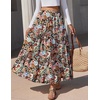 Zeagoo Womens Maxi Skirt Chiffon Elastic High Waist Pockets Pleated A-Line Flowy Skirts(04-wf66)