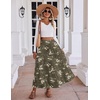 Zeagoo Womens Maxi Skirt Chiffon Elastic High Waist Pockets Pleated A-Line Flowy Skirts(Bf387)