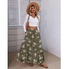 Zeagoo Womens Maxi Skirt Chiffon Elastic High Waist Pockets Pleated A-Line Flowy Skirts(Bf387)