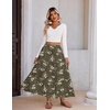 Zeagoo Womens Maxi Skirt Chiffon Elastic High Waist Pockets Pleated A-Line Flowy Skirts(Bf387)