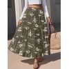 Zeagoo Womens Maxi Skirt Chiffon Elastic High Waist Pockets Pleated A-Line Flowy Skirts(Bf387)