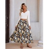 Zeagoo Womens Maxi Skirt Chiffon Elastic High Waist Pockets Pleated A-Line Flowy Skirts(Cx354)