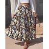 Zeagoo Womens Maxi Skirt Chiffon Elastic High Waist Pockets Pleated A-Line Flowy Skirts(Cx354)