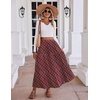 Zeagoo Womens Maxi Skirt Chiffon Elastic High Waist Pockets Pleated A-Line Flowy Skirts(Gz53)