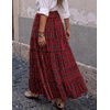 Zeagoo Womens Maxi Skirt Chiffon Elastic High Waist Pockets Pleated A-Line Flowy Skirts(Gz53)