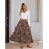 Zeagoo Womens Maxi Skirt Chiffon Elastic High Waist Pockets Pleated A-Line Flowy Skirts(Mz721)