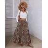 Zeagoo Womens Maxi Skirt Chiffon Elastic High Waist Pockets Pleated A-Line Flowy Skirts(Mz721)